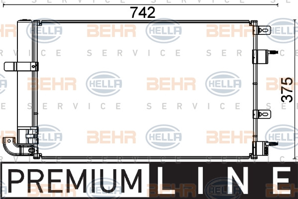 Condensator, climatizare (8FC351318601 HELLA) JAGUAR