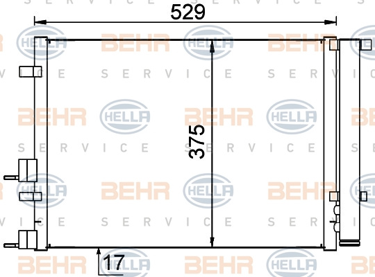Condensator, climatizare (8FC351318671 HELLA) HYUNDAI