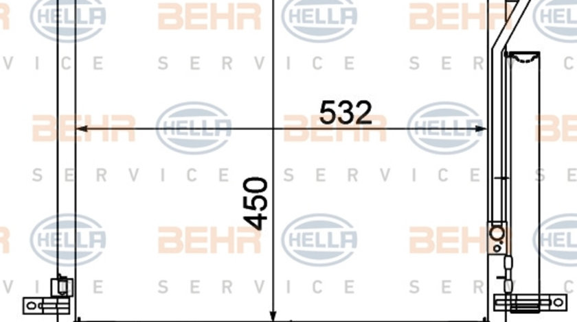 Condensator, climatizare (8FC351318681 HELLA) CHEVROLET