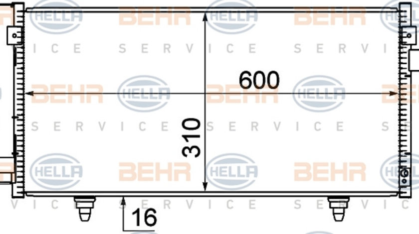 Condensator, climatizare (8FC351319221 HELLA) SUBARU