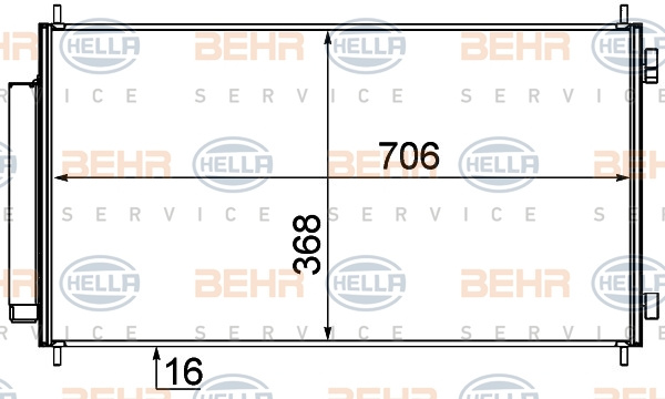Condensator, climatizare (8FC351319231 HELLA) HONDA