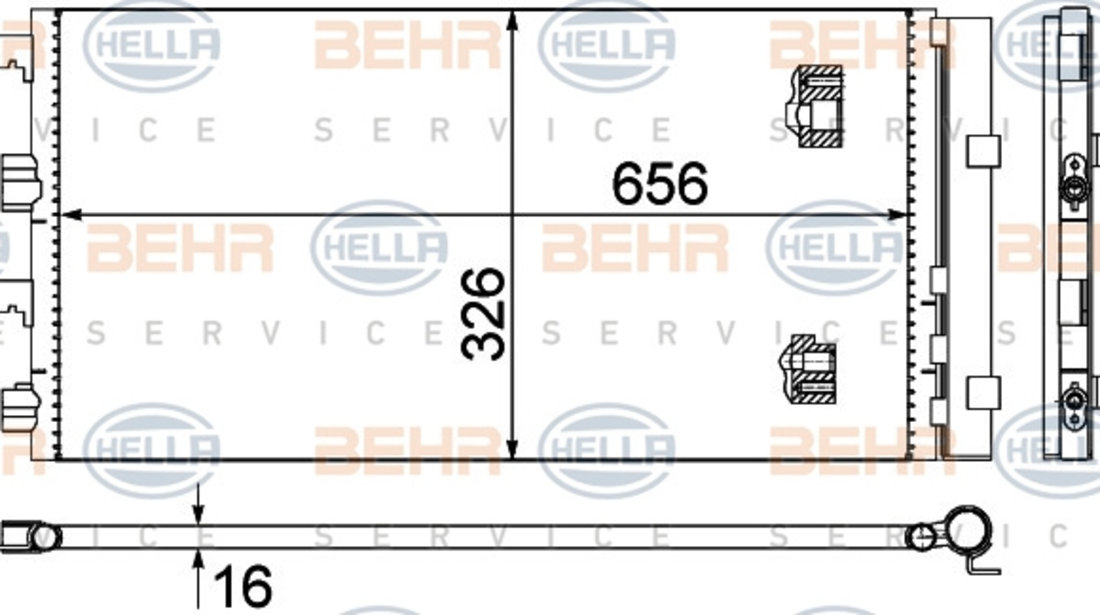 Condensator, climatizare (8FC351319294 HELLA) DACIA