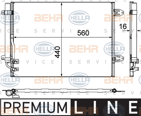 Condensator, climatizare (8FC351319421 HELLA) VW