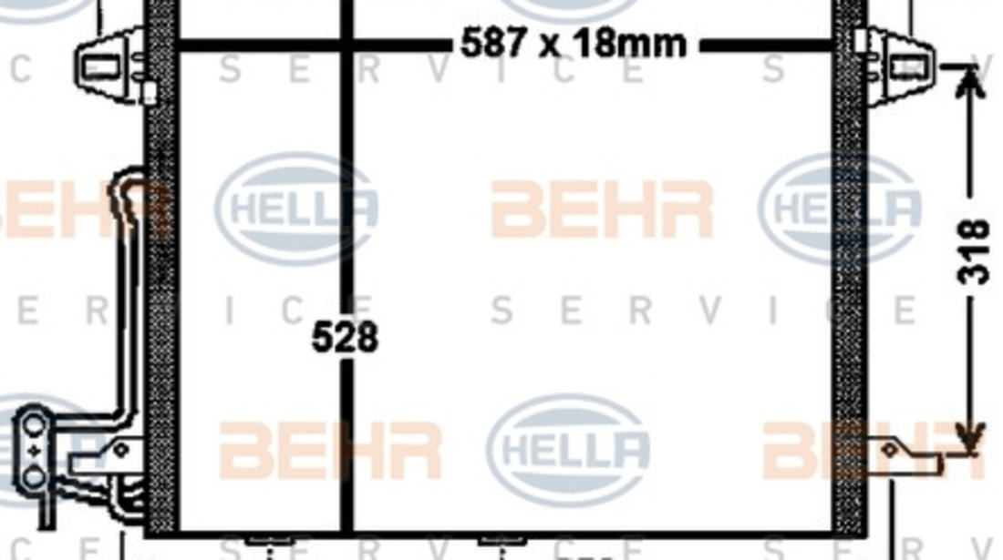 Condensator, climatizare (8FC351330611 HELLA) MERCEDES-BENZ