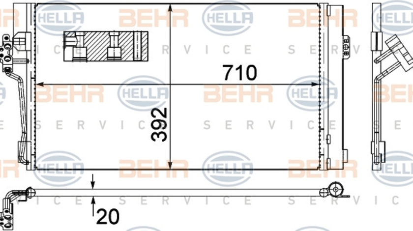 Condensator, climatizare (8FC351343014 HELLA) MERCEDES-BENZ