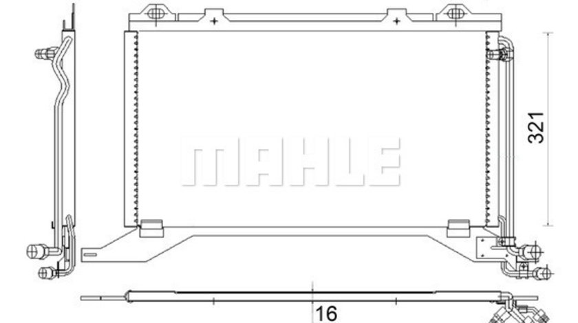 Condensator, climatizare (AC208000S MAHLE KNECHT) MERCEDES-BENZ