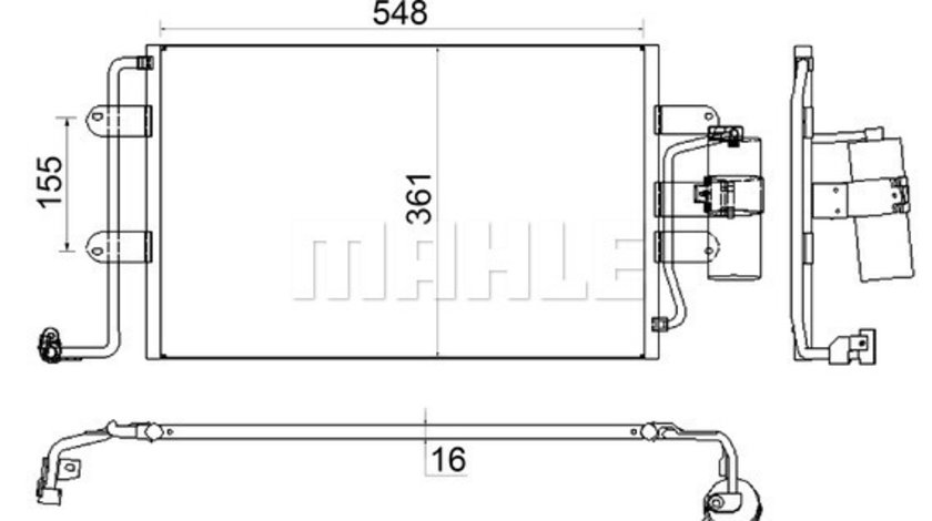 Condensator, climatizare (AC228001S MAHLE KNECHT) VW