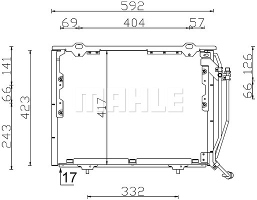 Condensator, climatizare (AC243000S BEH MAH) MERCEDES-BENZ