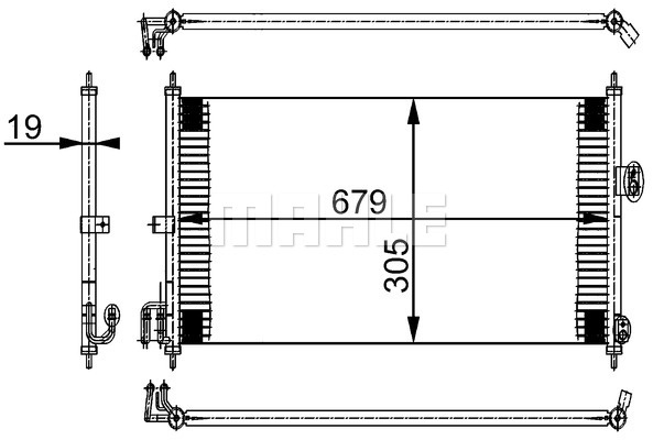 Condensator, climatizare (AC252000S BEH MAH) NISSAN