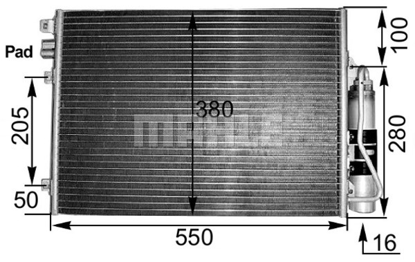 Condensator, climatizare (AC303000S BEH MAH) NISSAN,RENAULT