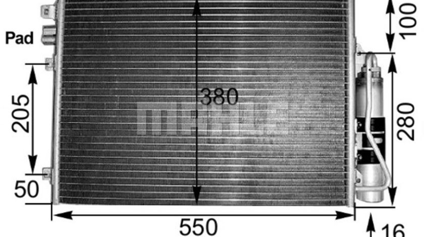 Condensator, climatizare (AC303000S BEH MAH) NISSAN,RENAULT