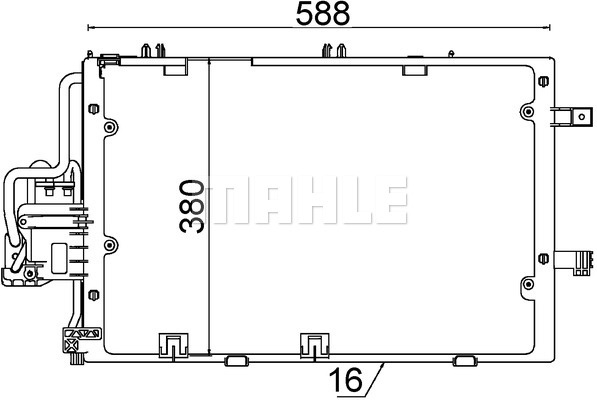 Condensator, climatizare (AC308000S MAHLE KNECHT) OPEL,VAUXHALL