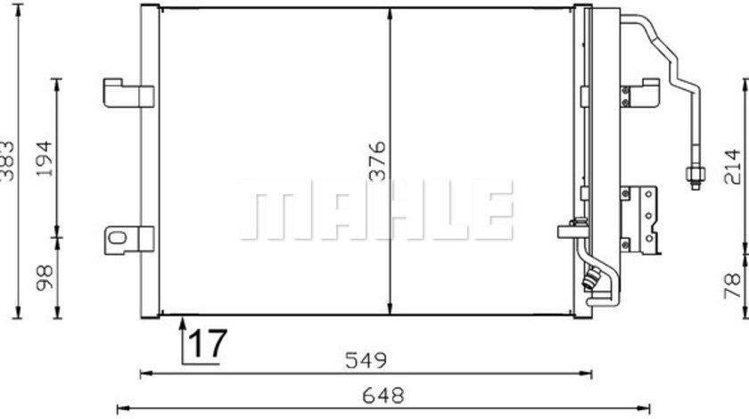 Condensator, climatizare (AC348000S MAHLE KNECHT) MERCEDES-BENZ