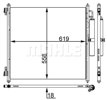 Condensator, climatizare (AC37000S MAHLE KNECHT) LAND ROVER