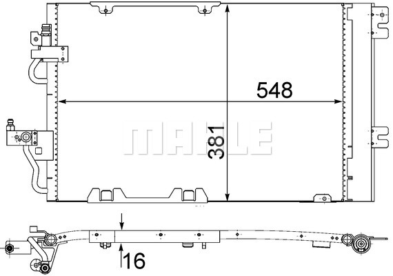 Condensator, climatizare (AC378000S BEH MAH) OPEL,VAUXHALL