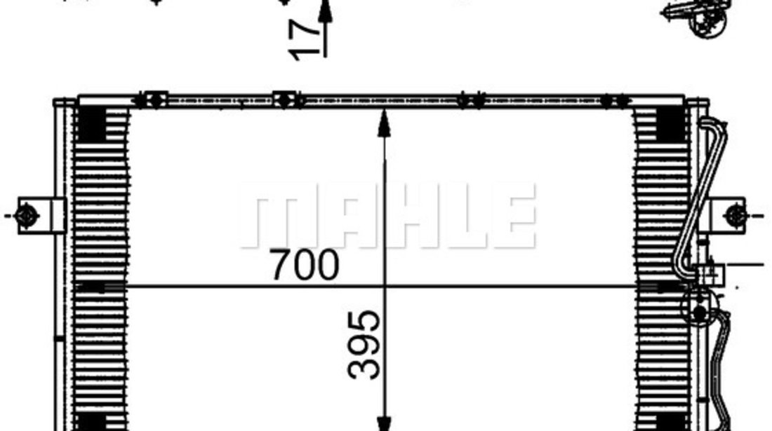 Condensator, climatizare (AC379000S MAHLE KNECHT) KIA