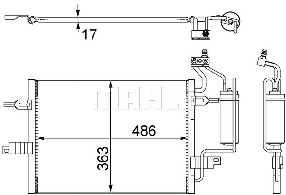 Condensator, climatizare (AC404000S BEH MAH) OPEL,VAUXHALL