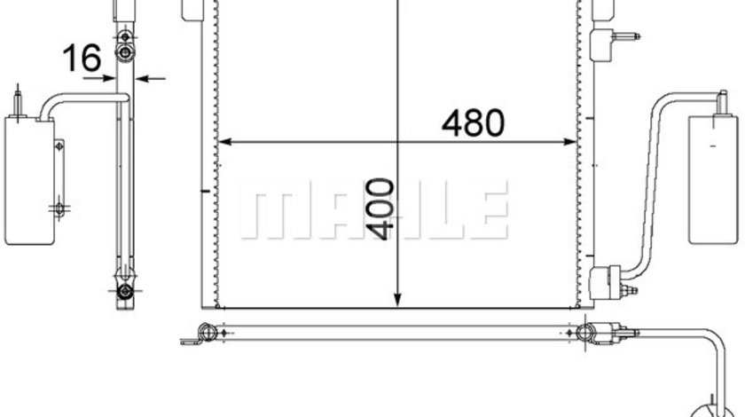 Condensator, climatizare (AC408000S MAHLE KNECHT) OPEL,VAUXHALL