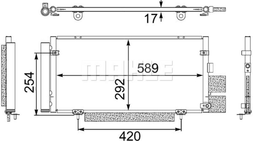 Condensator, climatizare (AC477000S MAHLE KNECHT) SUBARU