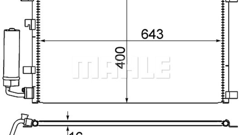 Condensator, climatizare (AC604001S BEH MAH) NISSAN