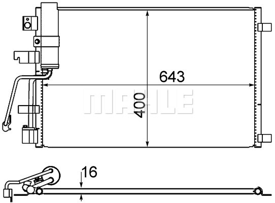 Condensator, climatizare (AC607001S BEH MAH) NISSAN