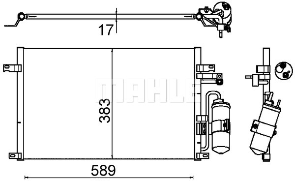 Condensator, climatizare (AC644000S MAHLE KNECHT) CHEVROLET,DAEWOO