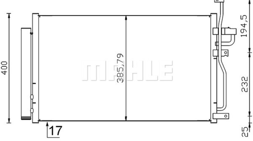 Condensator, climatizare (AC716001S BEH MAH) CHEVROLET,OPEL,VAUXHALL