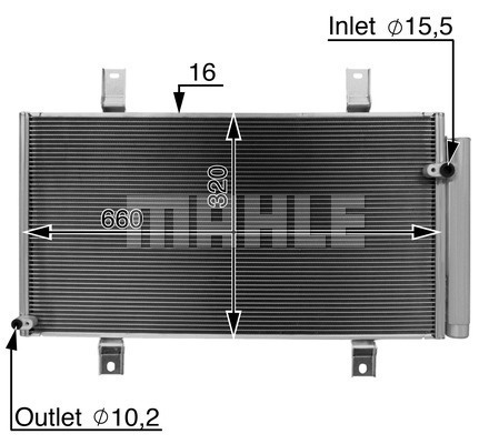 Condensator, climatizare (AC722000S MAHLE KNECHT) MAZDA