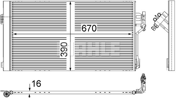 Condensator, climatizare (AC761000S BEH MAH) MERCEDES-BENZ