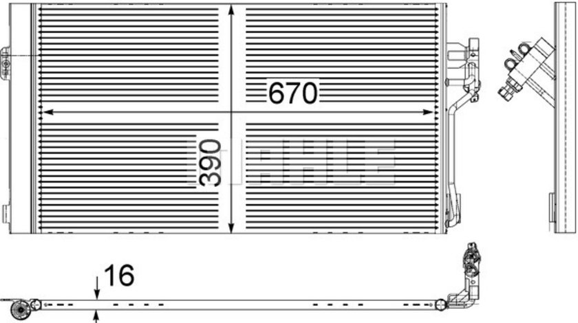 Condensator, climatizare (AC761000S BEH MAH) MERCEDES-BENZ