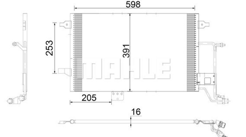 Condensator, climatizare (AC822000S MAHLE KNECHT) AUDI