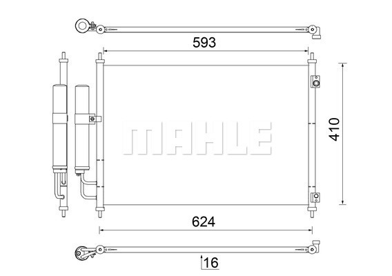 Condensator, climatizare (AC829000S MAHLE KNECHT) NISSAN