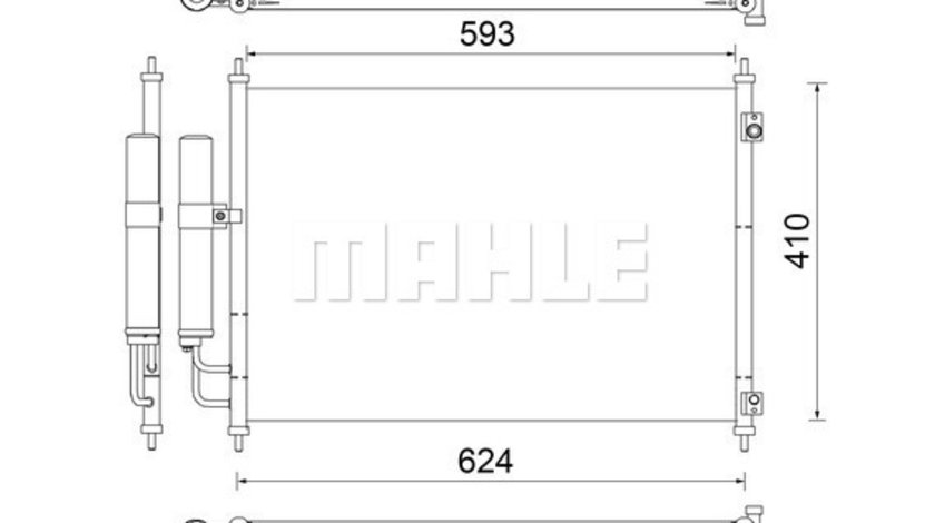 Condensator, climatizare (AC829000S MAHLE KNECHT) NISSAN