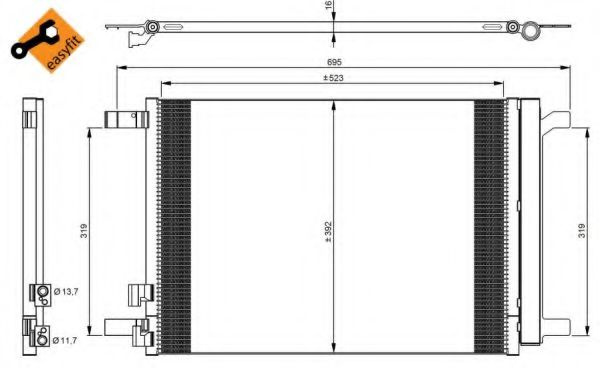Condensator, climatizare AUDI A3 (8V1) (2012 - 2016) NRF 35968 piesa NOUA