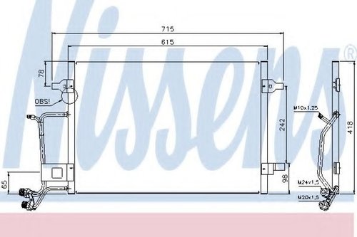 Condensator, climatizare AUDI A4 (8D2, B5) (1994 - 2001) NISSENS 94594 piesa NOUA