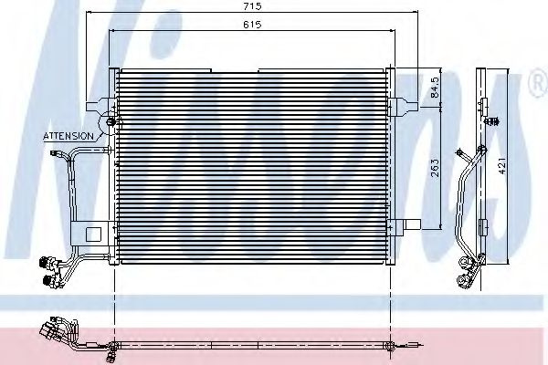 Condensator, climatizare AUDI A4 (8D2, B5) (1994 - 2001) NISSENS 94207 piesa NOUA