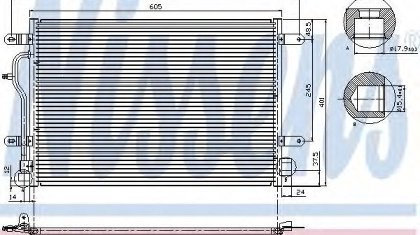 Condensator, climatizare AUDI A4 (8E2, B6) (2000 - 2004) NISSENS 94665 piesa NOUA