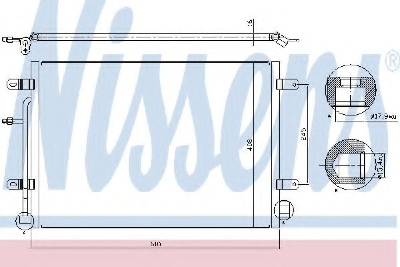 Condensator, climatizare AUDI A4 (8E2, B6) (2000 - 2004) NISSENS 94851 piesa NOUA