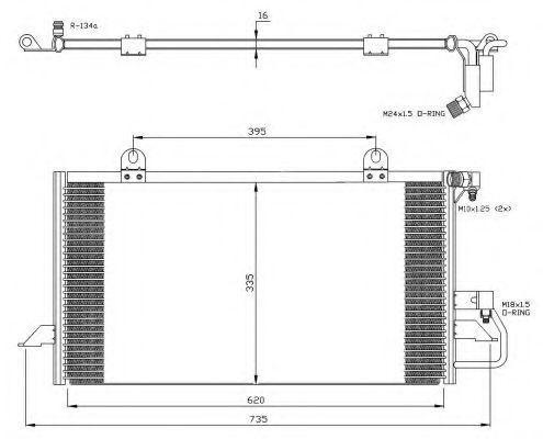 Condensator, climatizare AUDI A6 (4A, C4) (1994 - 1997) NRF 35247 piesa NOUA