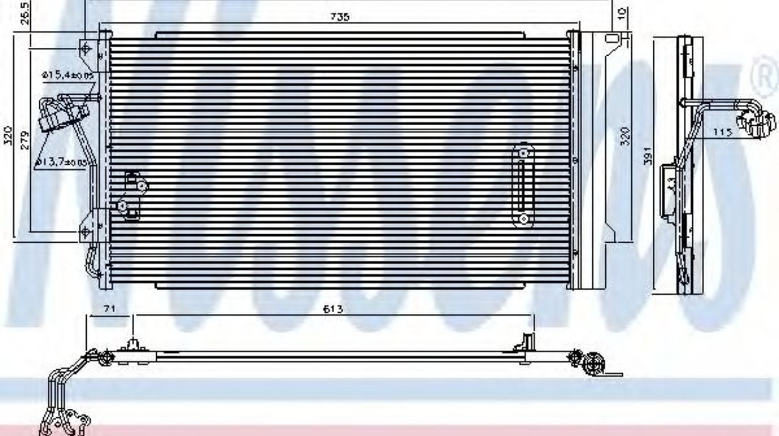Condensator, climatizare AUDI Q7 (4L) (2006 - 2015) NISSENS 94667 piesa NOUA