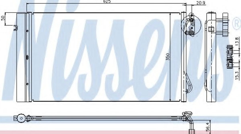 Condensator, climatizare BMW Seria 1 (E87) (2003 - 2013) NISSENS 94873 piesa NOUA
