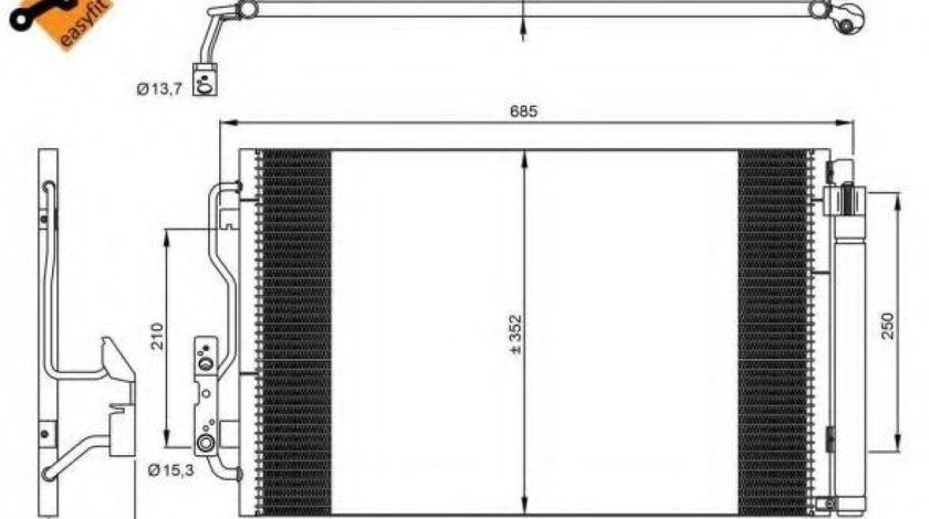 Condensator, climatizare BMW Seria 2 Cabriolet (F23) (2014 - 2016) NRF 35970 piesa NOUA