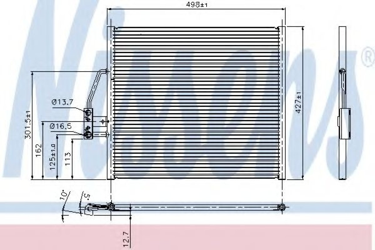 Condensator, climatizare BMW Seria 5 (E39) (1995 - 2003) NISSENS 94274 piesa NOUA