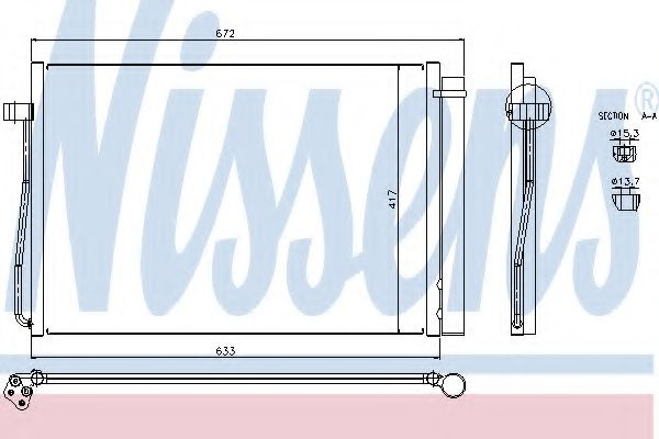 Condensator, climatizare BMW Seria 6 (E63) (2004 - 2010) NISSENS 94679 piesa NOUA