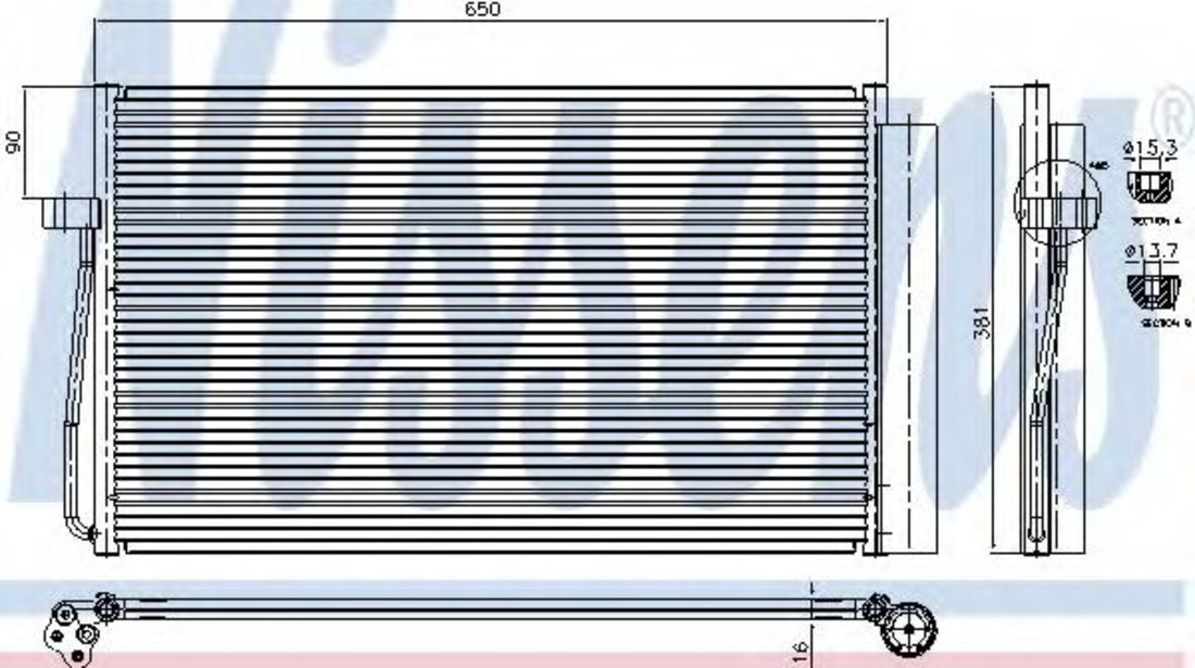 Condensator, climatizare BMW Seria 7 (E65, E66, E67) (2001 - 2009) NISSENS 94747 piesa NOUA