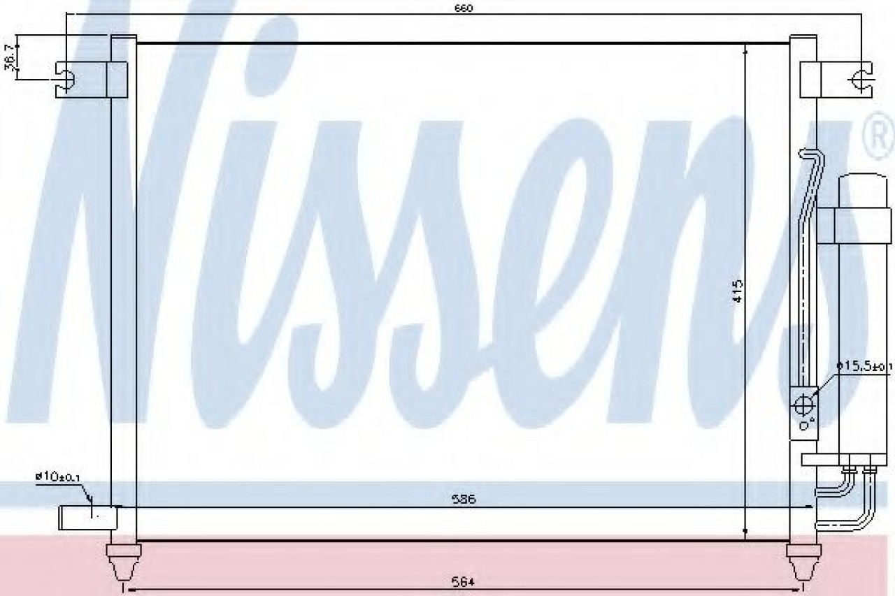 Condensator, climatizare CHEVROLET KALOS (2005 - 2016) NISSENS 94641 piesa NOUA