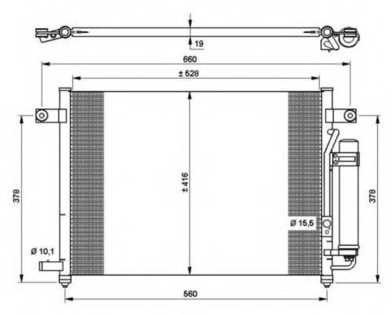 Condensator, climatizare CHEVROLET KALOS (2005 - 2016) NRF 35767 piesa NOUA