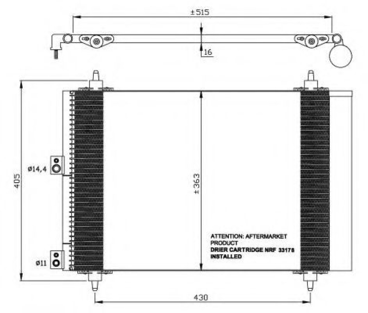 Condensator, climatizare CITROEN BERLINGO (MF) (1996 - 2016) NRF 35843 piesa NOUA