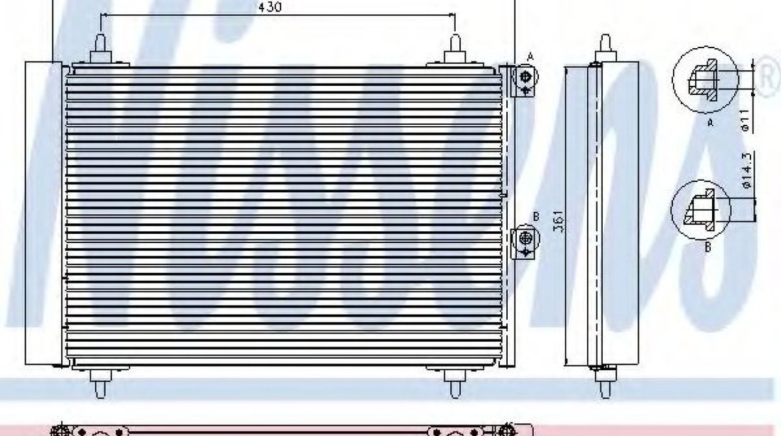 Condensator, climatizare CITROEN BERLINGO (MF) (1996 - 2016) NISSENS 94870 piesa NOUA