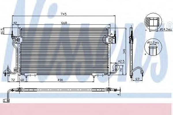 Condensator, climatizare CITROEN BERLINGO caroserie (M) (1996 - 2016) NISSENS 94218 piesa NOUA